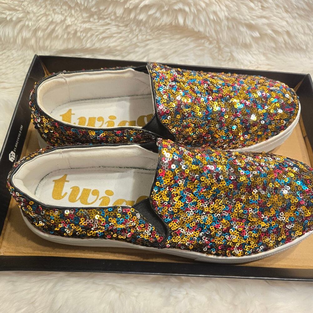 Twiggy London Sequin Slip-On Shoes